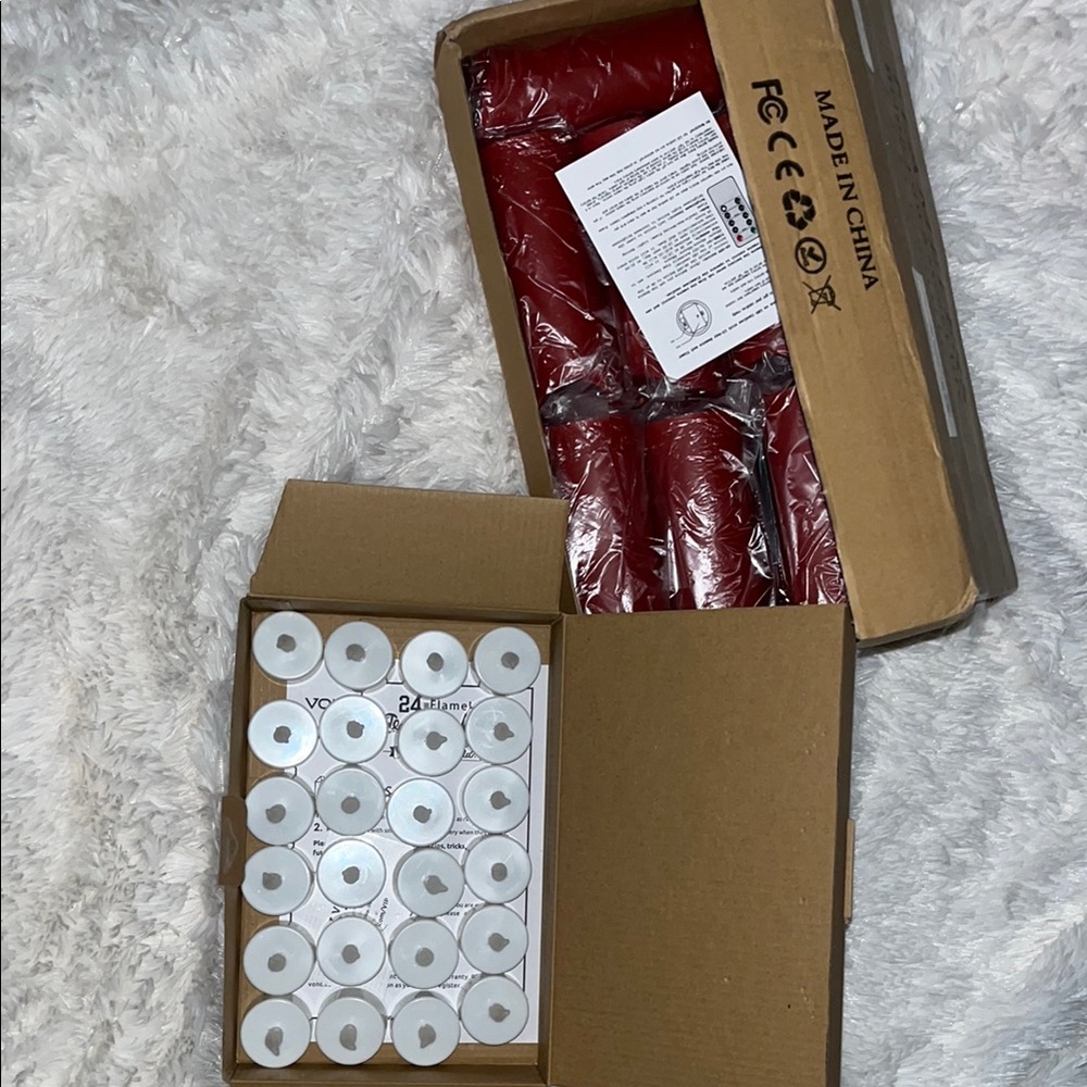 Red and White LED Tealight Candles